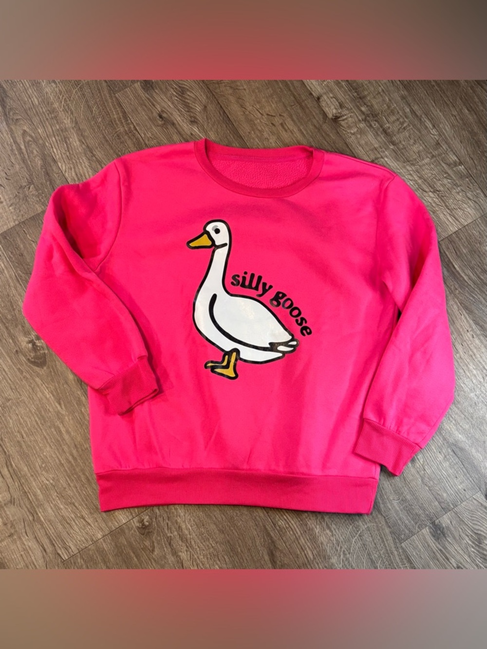 “Silly Goose” Women’s Small Pink Crewneck Sweatshirt